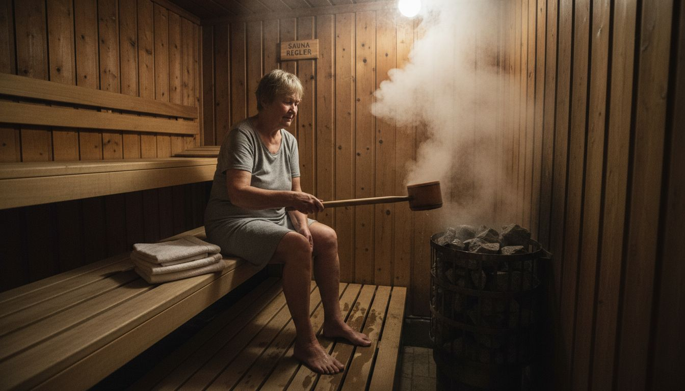 Klassisk sauna med dampfyldt atmosfære