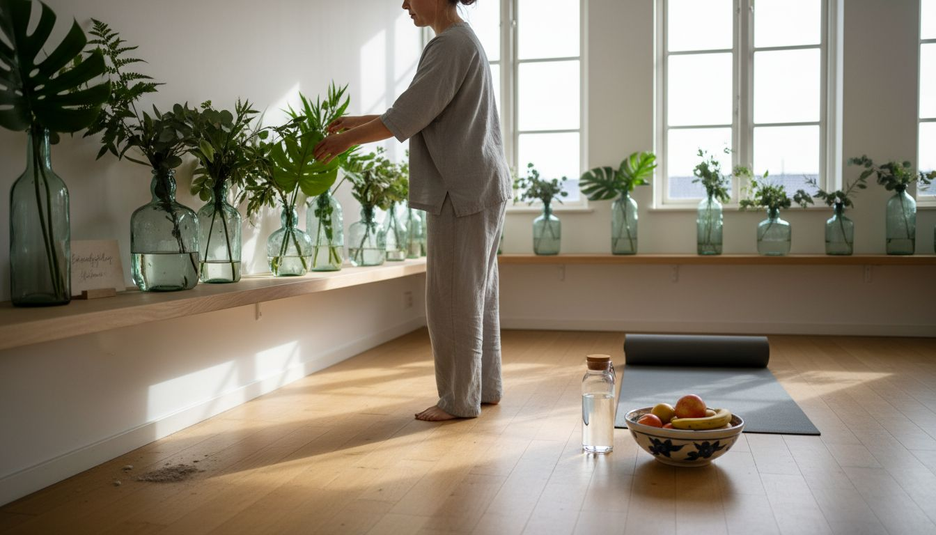 Studiets medarbejdere gør klar med bæredygtig pynt