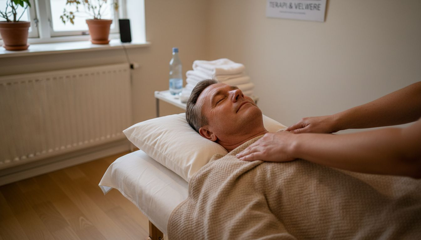 En mand nyder en afslappende massage