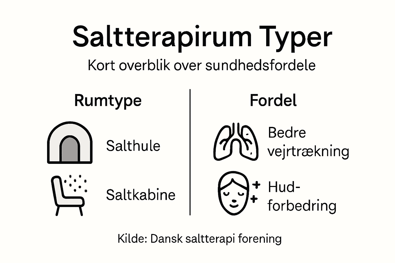 Infografik: Forskellige former for saltterapi og deres fordele