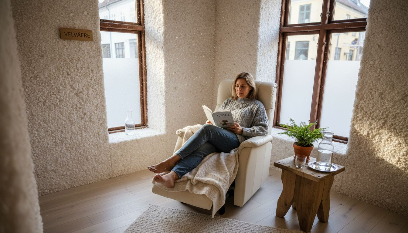 Kvinde slapper af i salthulen i København