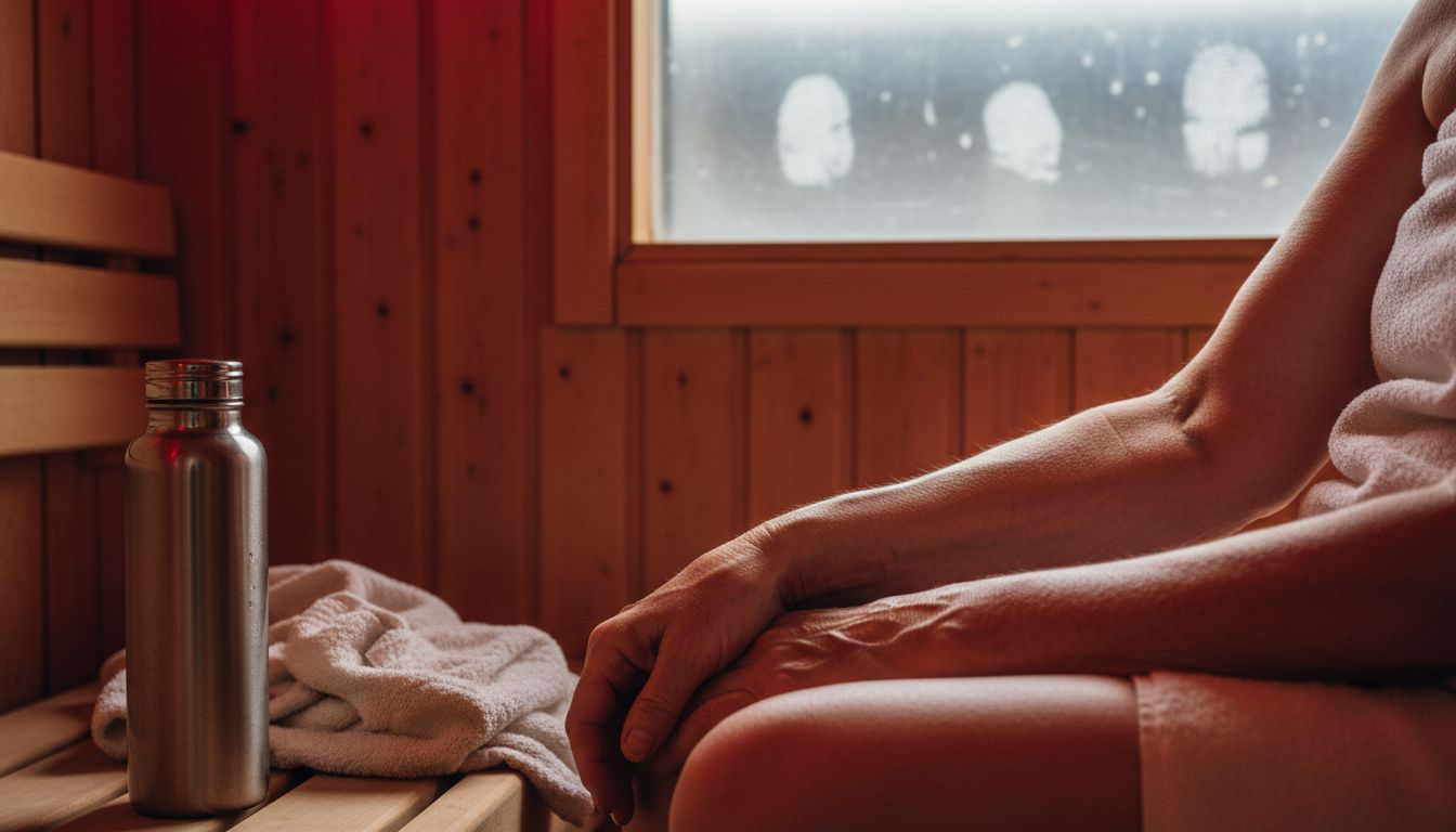 Nærbillede af en arm i en infrarød sauna