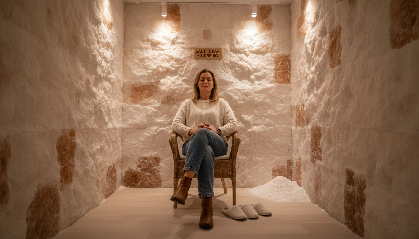 En kvinde nyder en afslappende saltterapibehandling