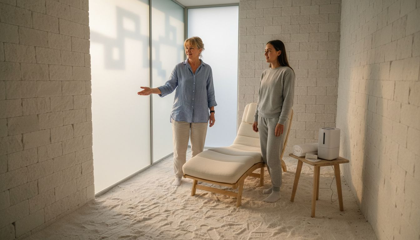 En terapeut vejleder en klient under en saltsession