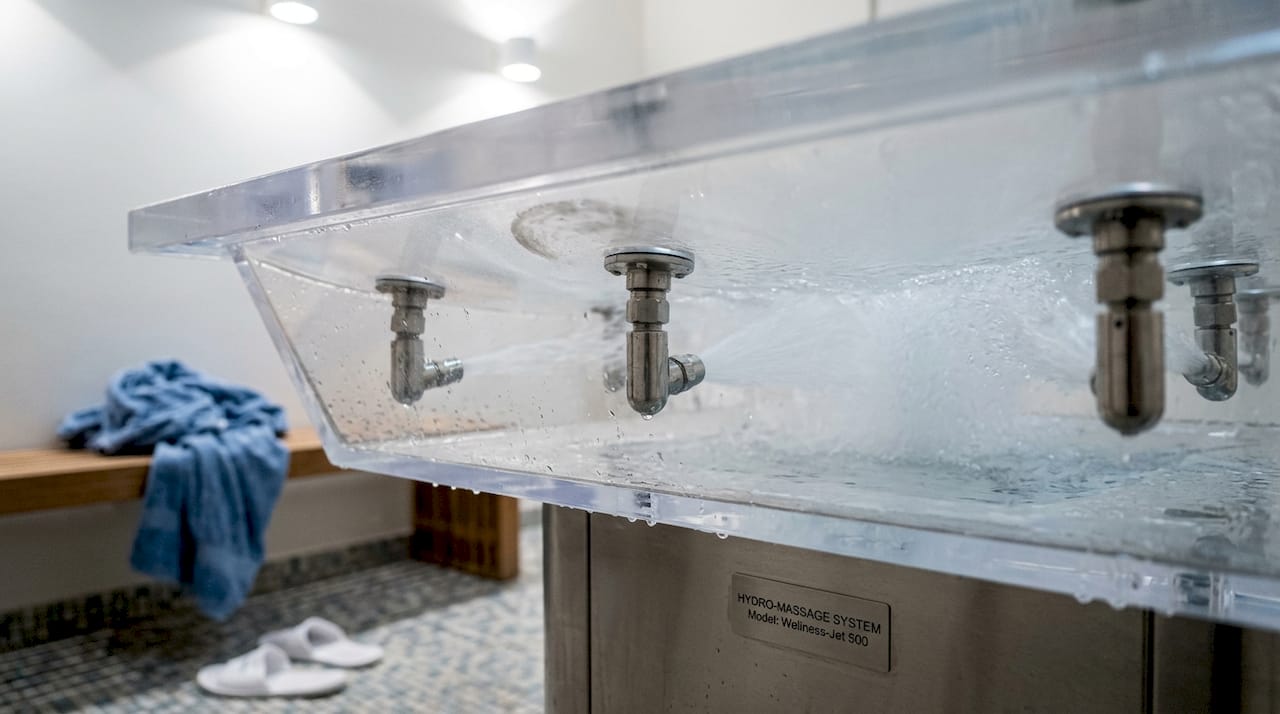 Vanddyserne arbejder under hydromassage-sengen