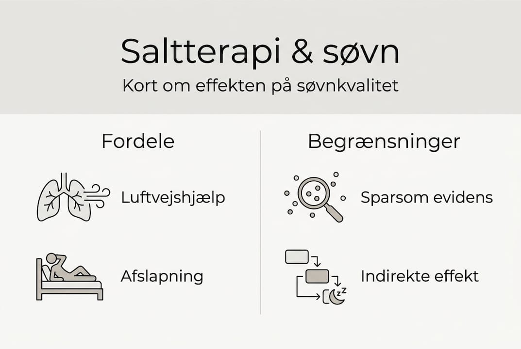 Se, hvordan saltterapi kan forbedre din søvn – illustreret i en informativ infografik.