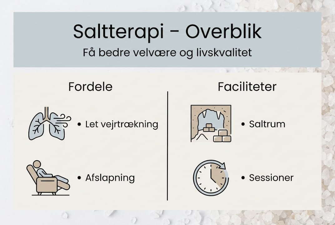Grafisk oversigt: Saltterapi – hvad får du ud af det, og hvilke faciliteter findes der?