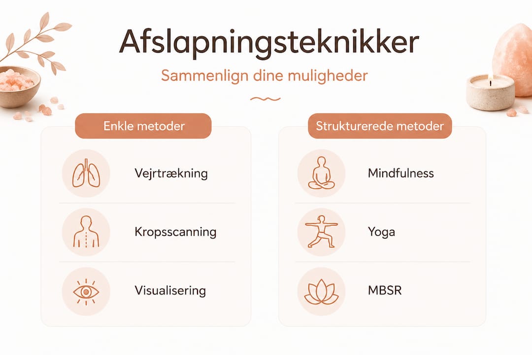 Infografik giver overblik over forskellige afslapningsmetoder