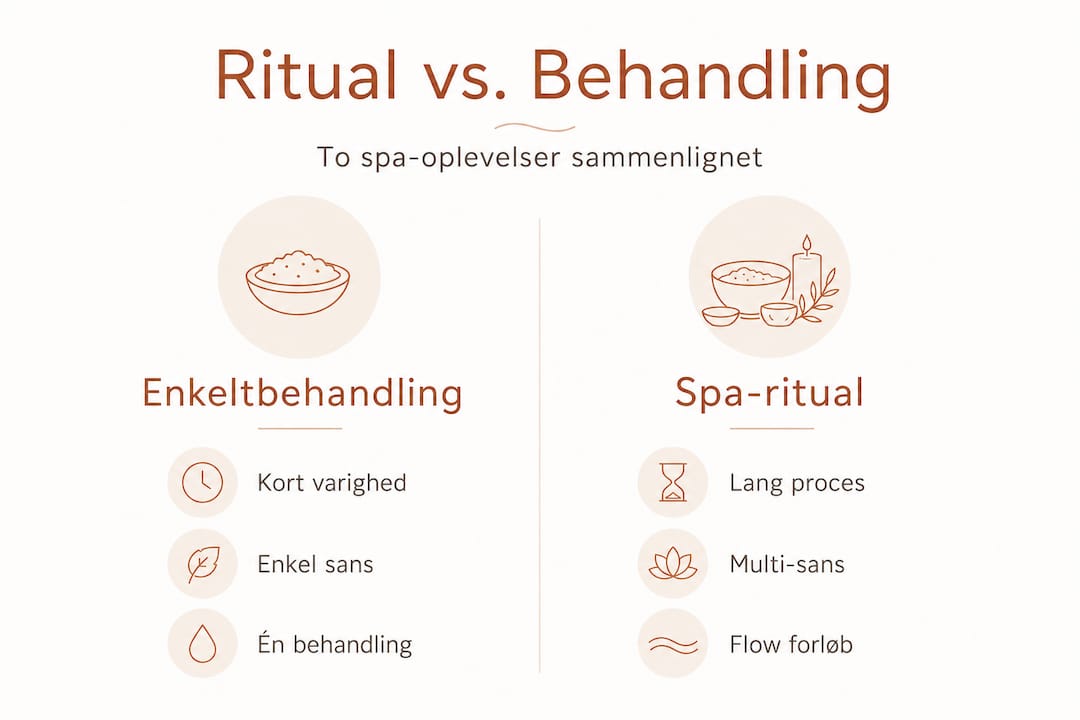 Infografik: Ritualer versus behandling – en sammenligning