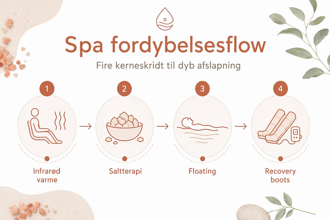Visuel guide til den perfekte spa-oplevelse, trin for trin