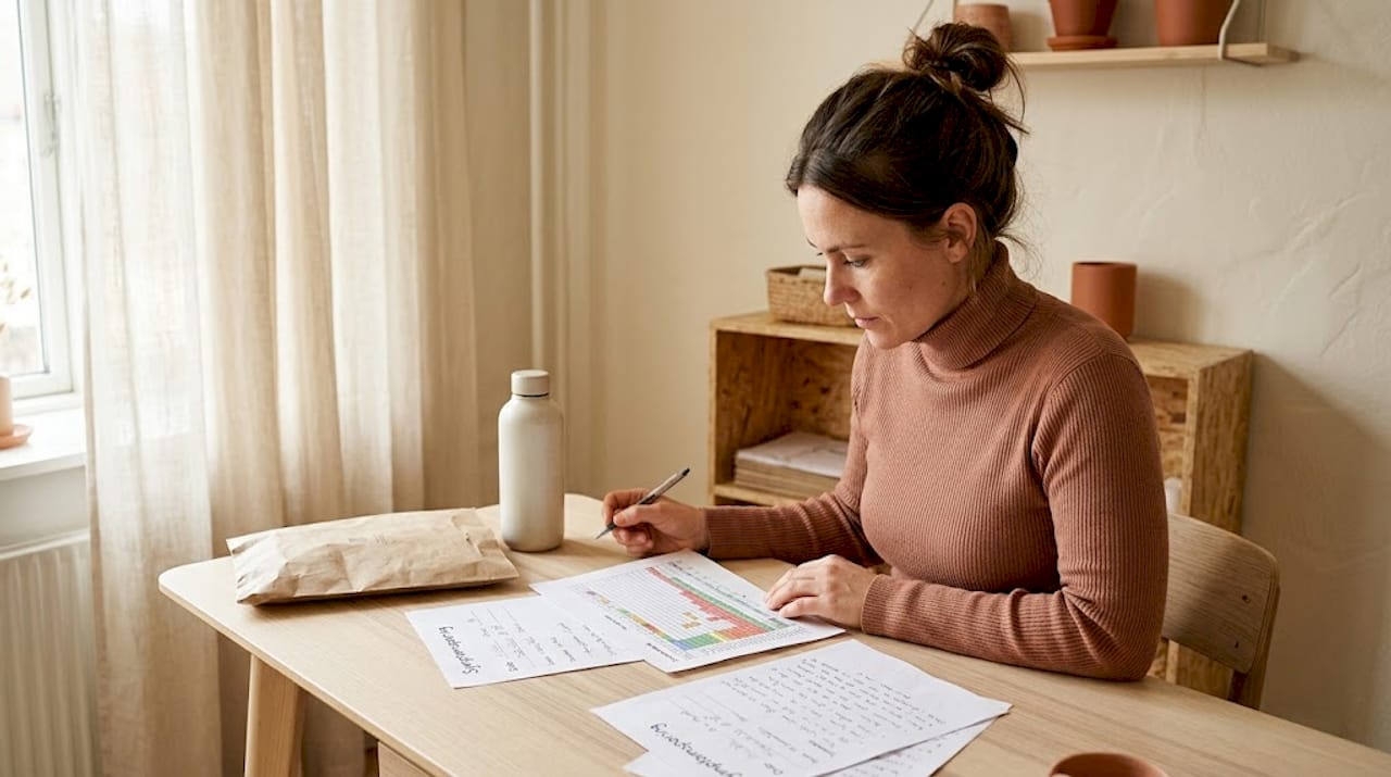 Sygeplejersken gennemgår patientens registreringer af symptomer