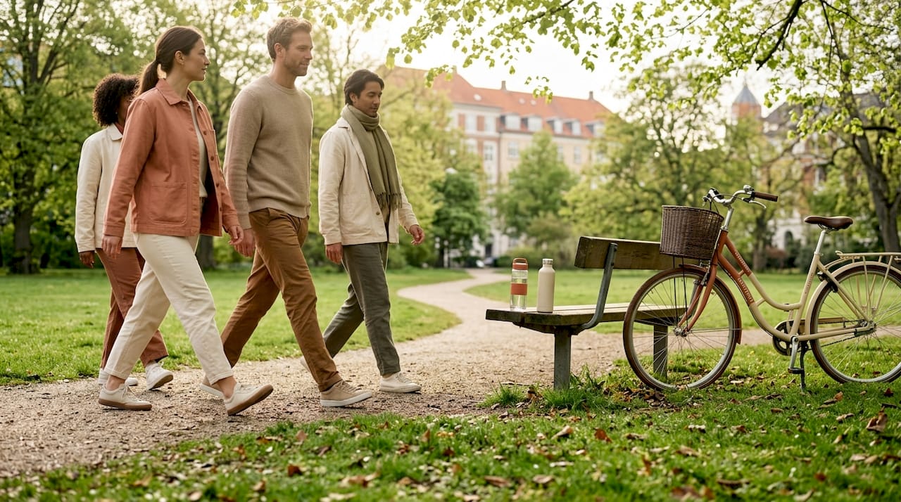 Folk går rask til i en af Københavns parker