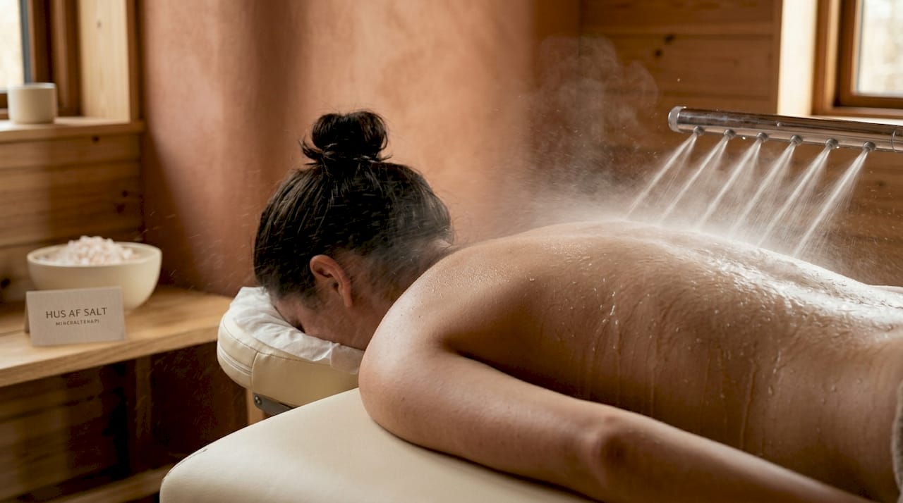 Nærbillede af vandstråler fra hydromassage, der forkæler ryggen
