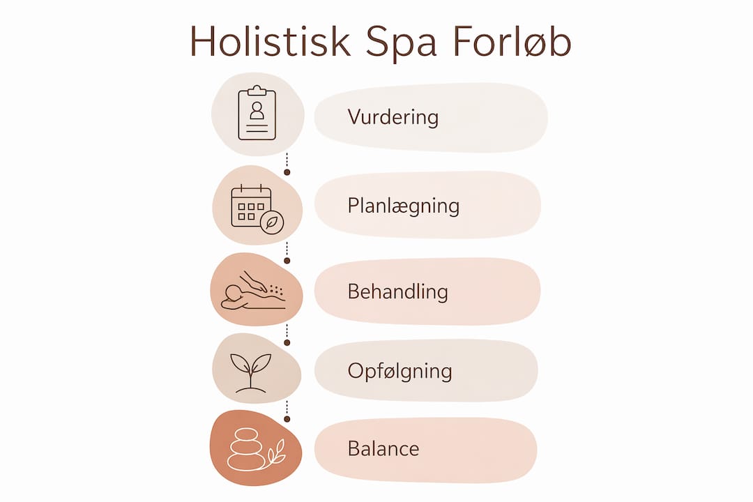 Oversigtsgrafik: Sådan forløber et typisk holistisk spaophold trin for trin