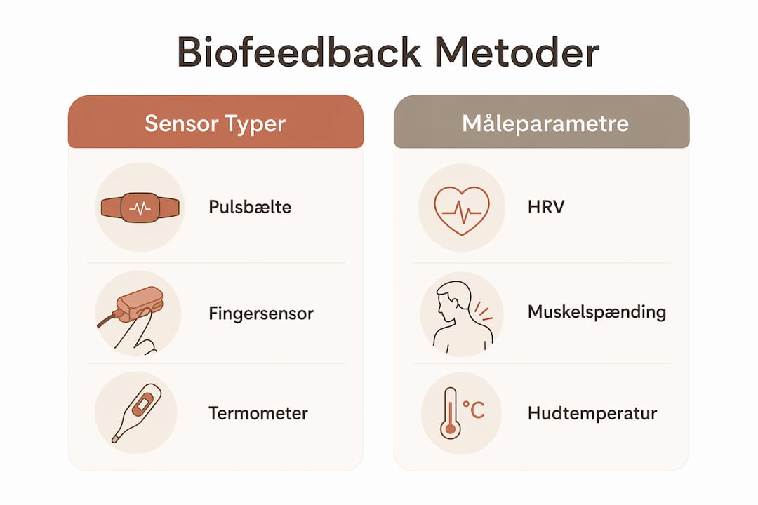 Visuel oversigt: Sammenligning af forskellige biofeedback-metoder