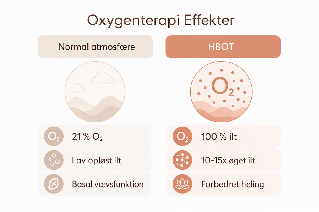 Infografik: Sådan adskiller almindelig luft sig fra behandling med trykkammer-ilt