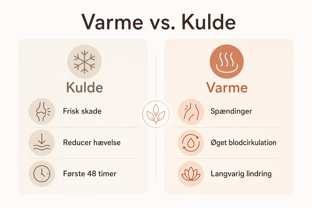 Infografik: Sammenligning af varme- og kuldebehandling