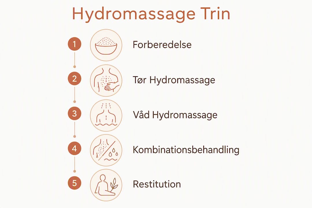 Grafisk oversigt: Sådan foregår en hydromassage-behandling trin for trin