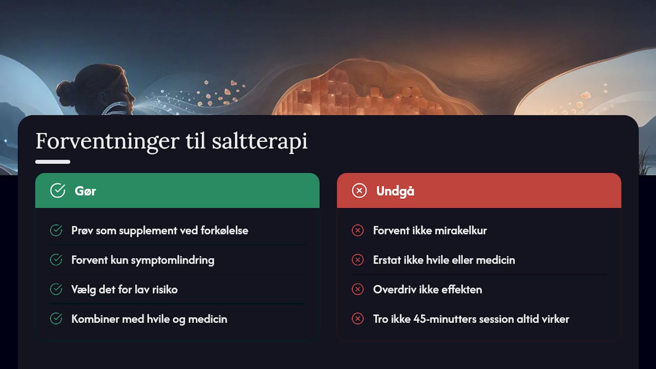 Saltterapi virker bedst, når forventningerne er realistiske — overview diagram