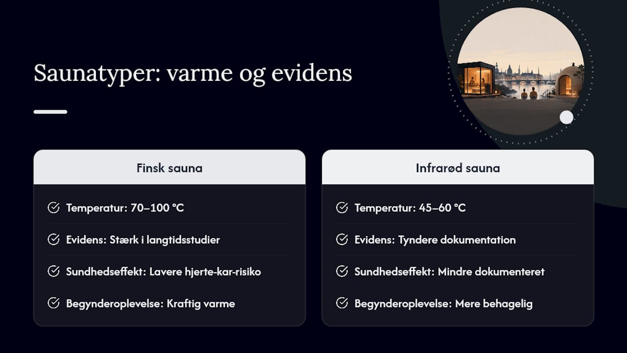 Sammenligning mellem finsk sauna og infrarød sauna