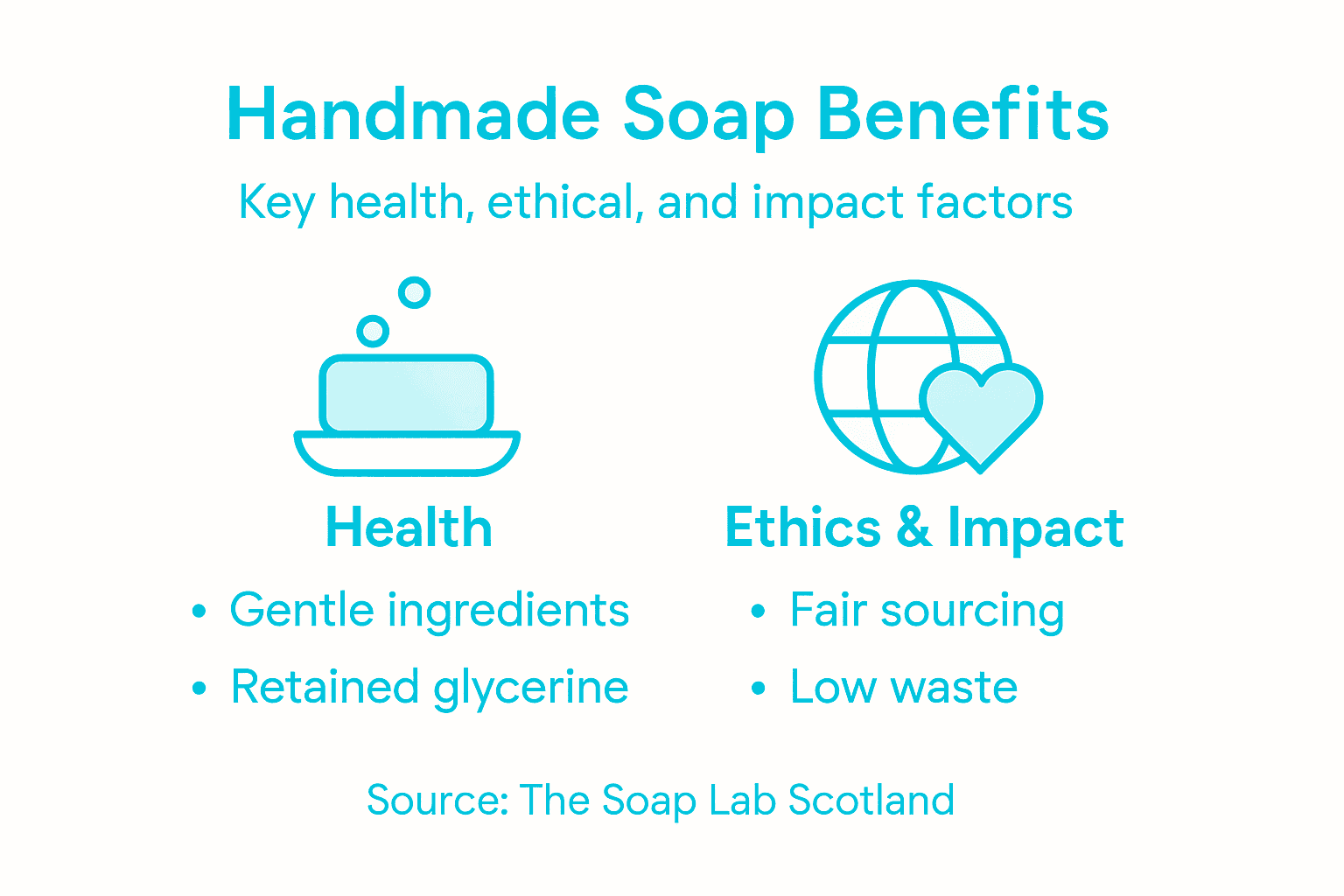 Infographic summarizing handmade soap benefits