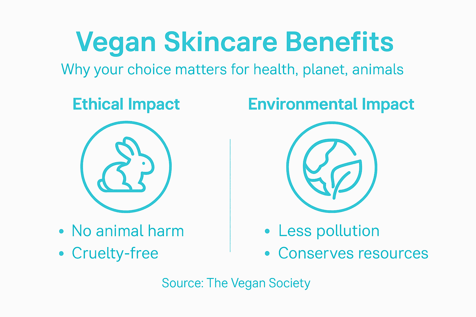 Infographic summarising main vegan skincare benefits