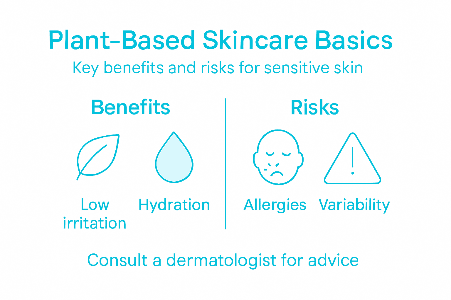 Infographic of plant-based skincare benefits and risks