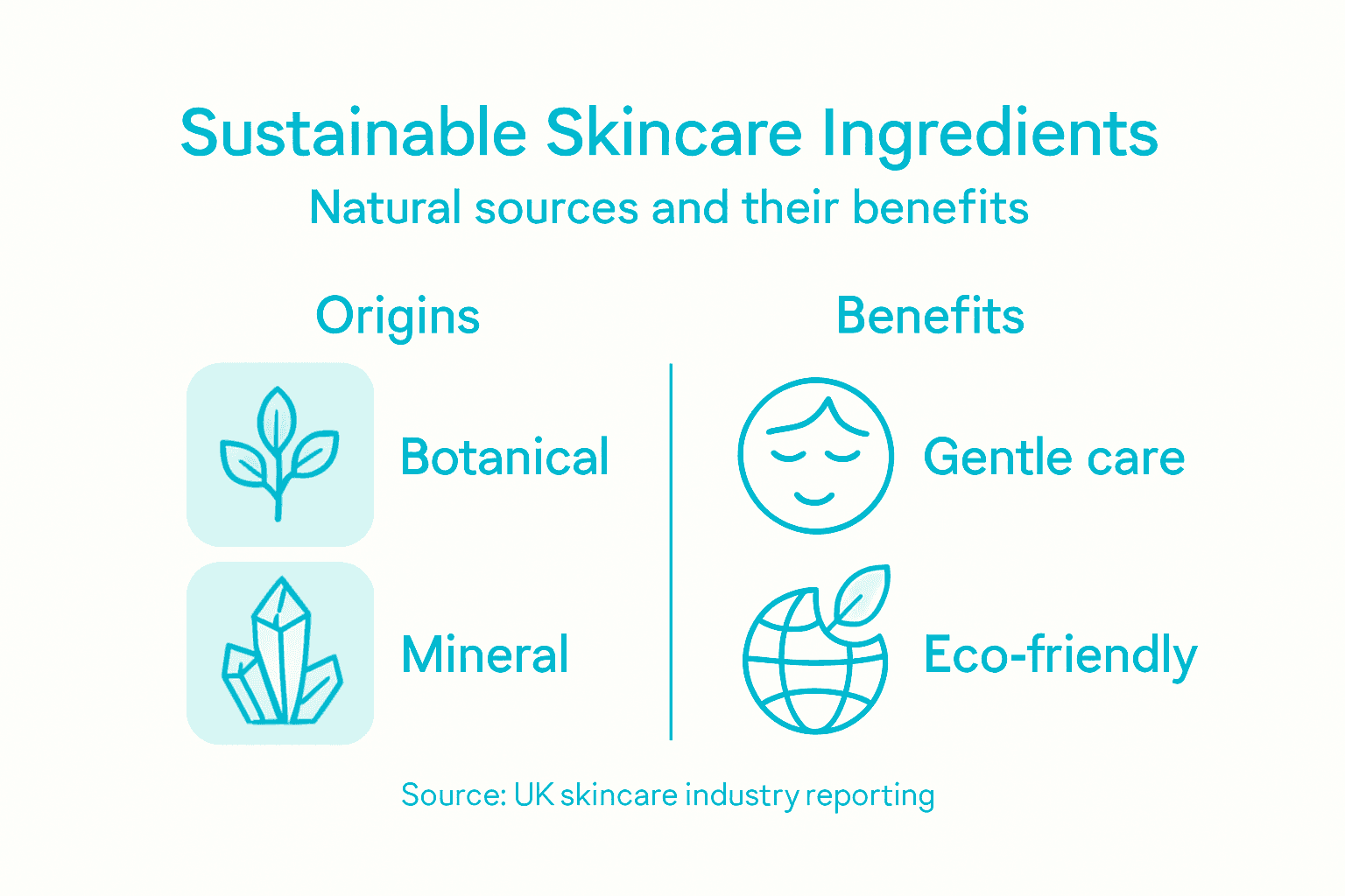 Infographic about natural skincare ingredient origins
