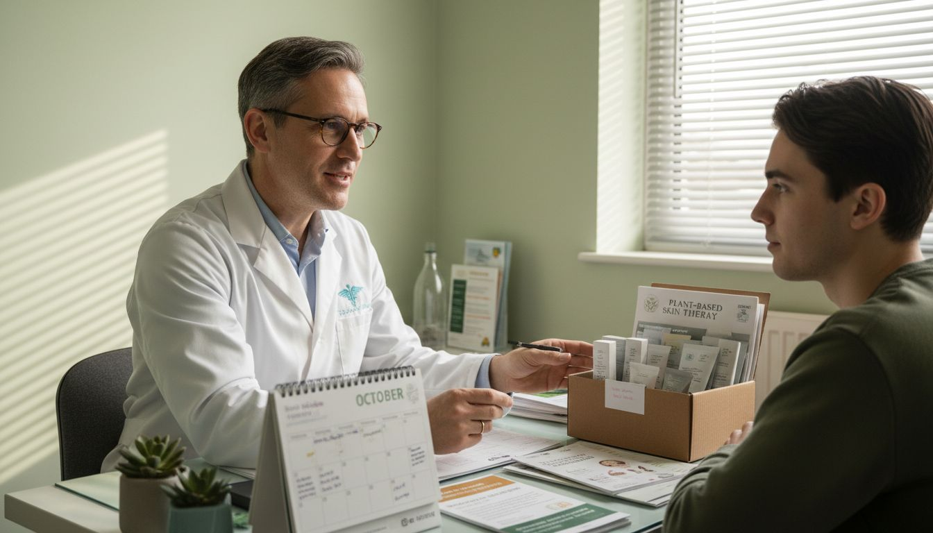 Dermatologue discutant des avantages des soins végétaliens
