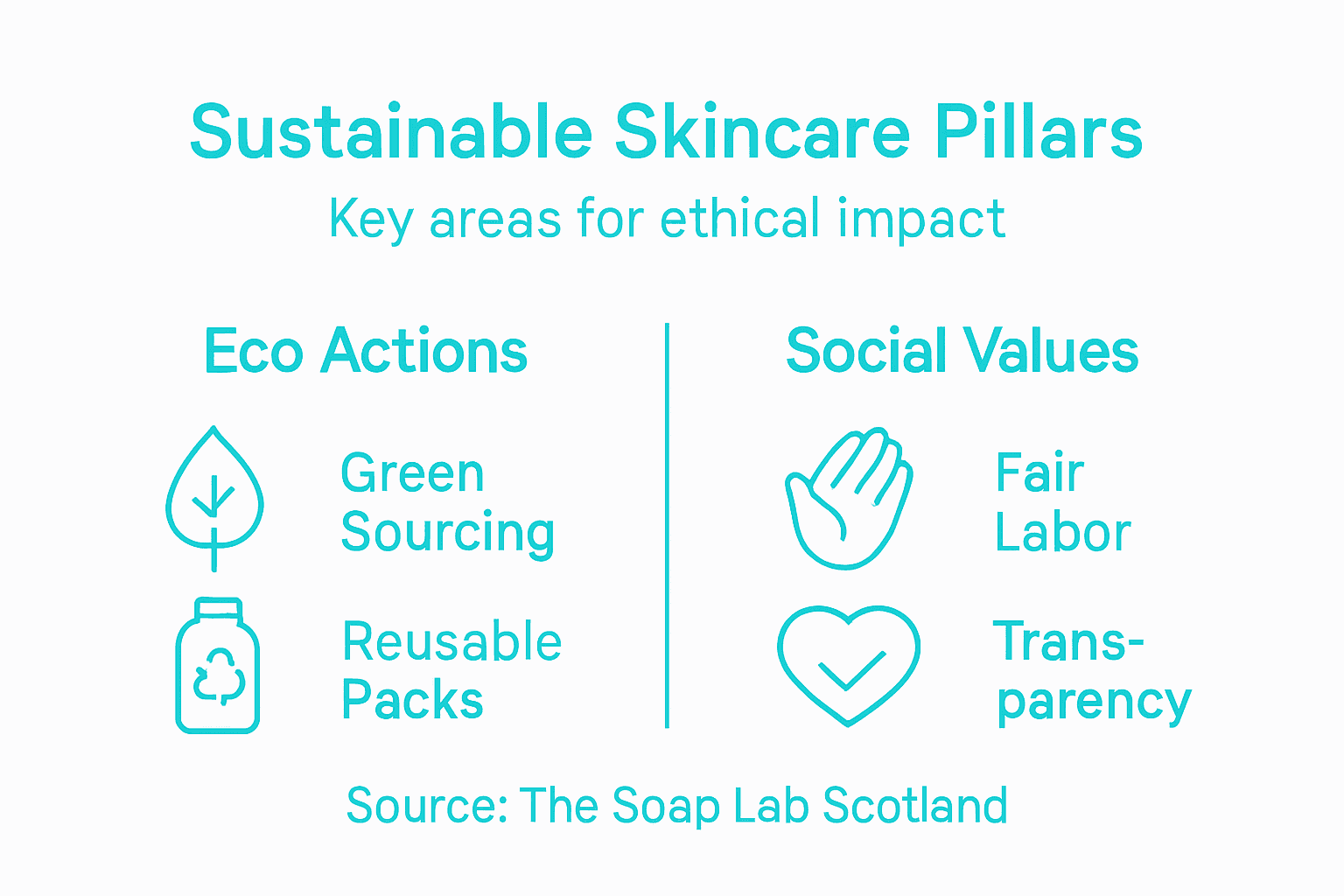 Infographic pillars of sustainable skincare