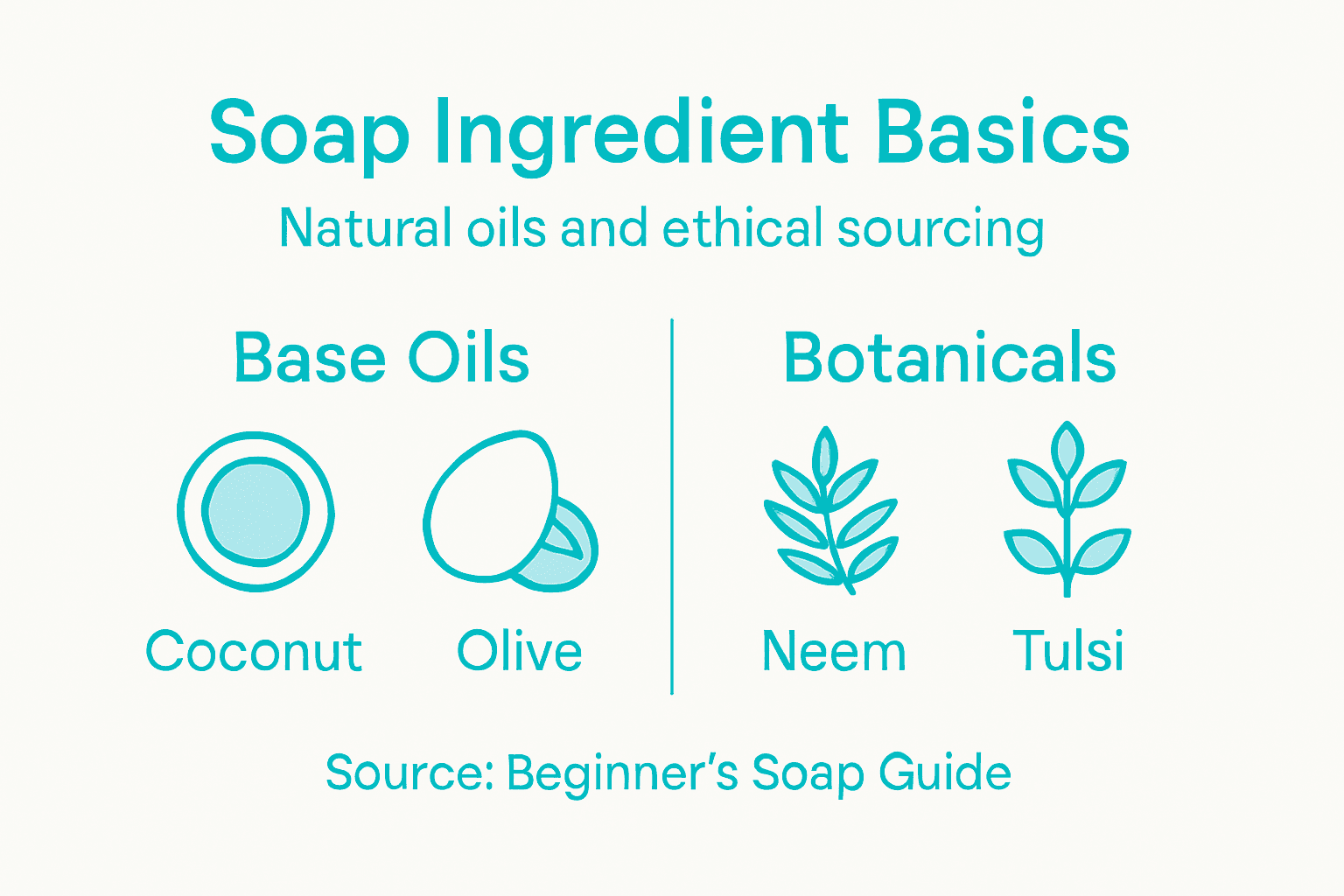 Infographic about core handmade soap ingredients
