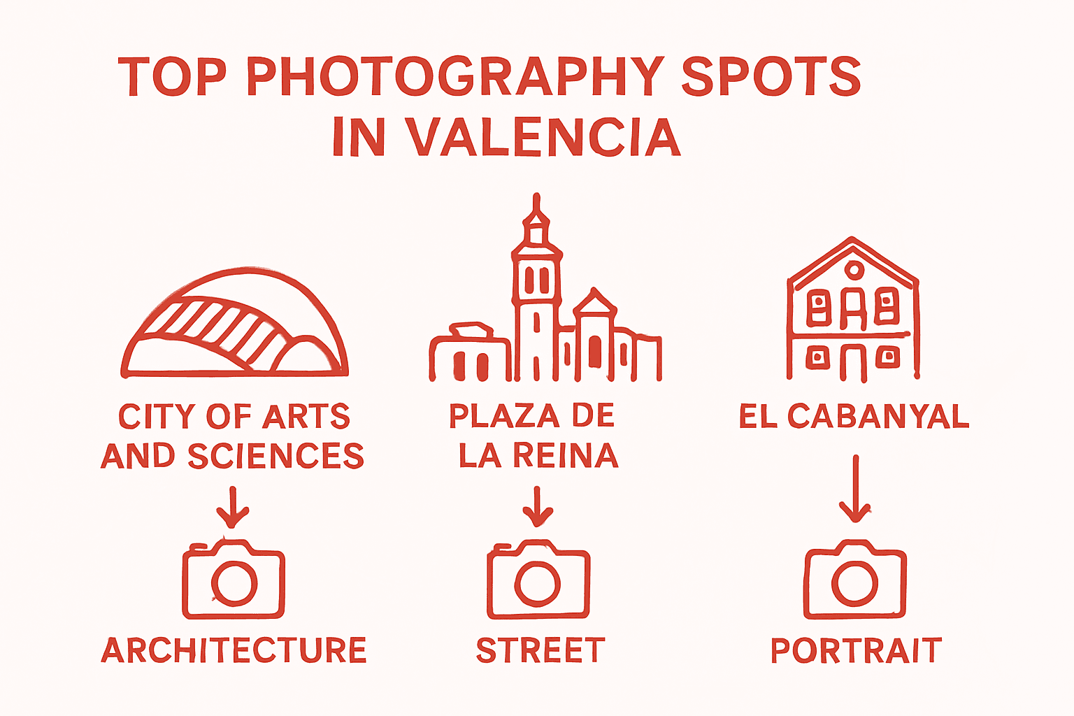 Infographic: top three photo spots in Valencia