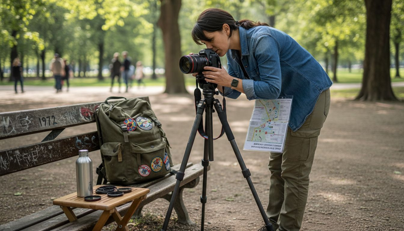 Desarrolla tu proyecto fotografico desde cero Preparativos de la fotógrafa antes de una sesión de fotos al aire libre
