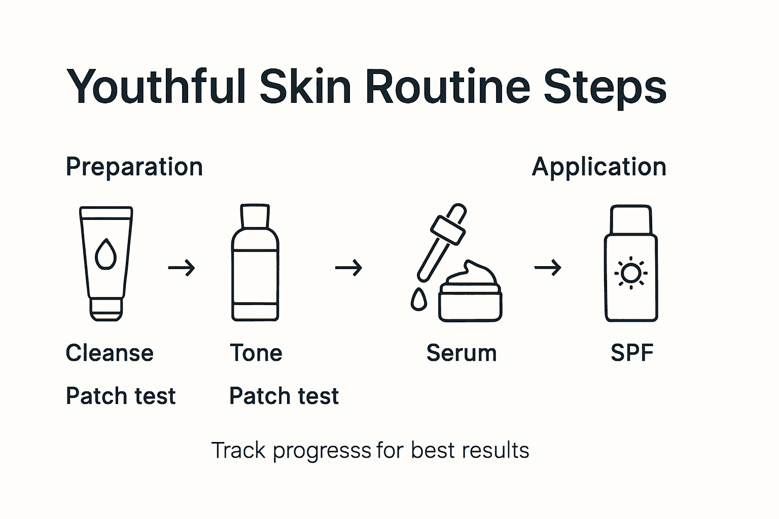 Infographic of anti-aging skincare routine steps