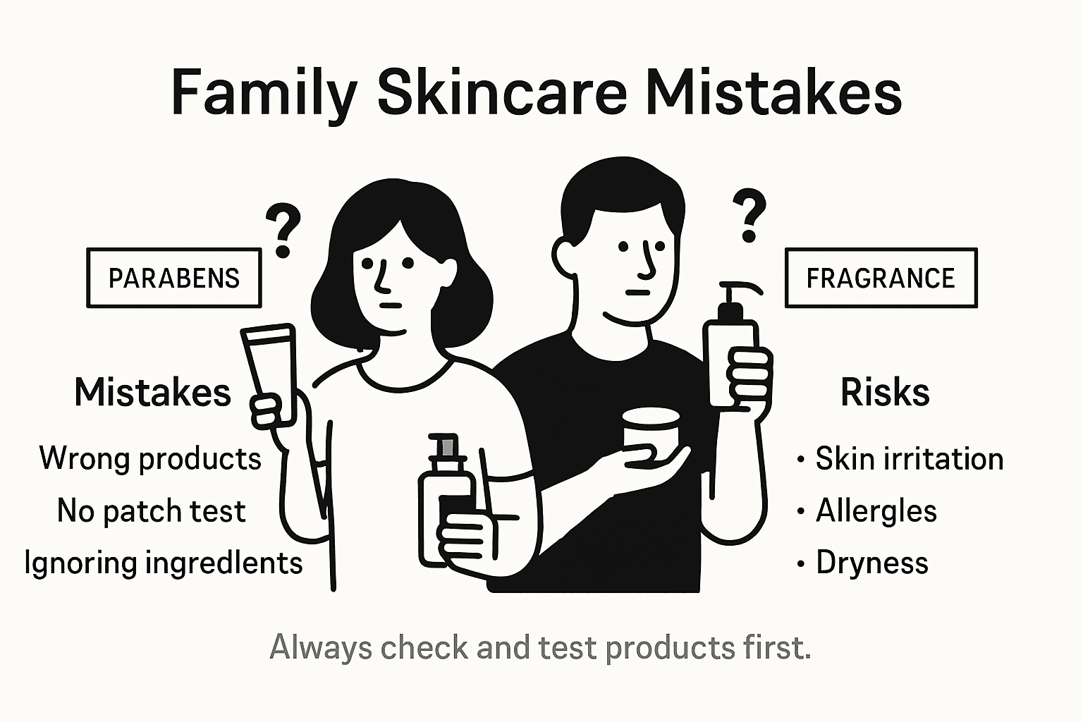 Infographic on family skincare mistakes and risks
