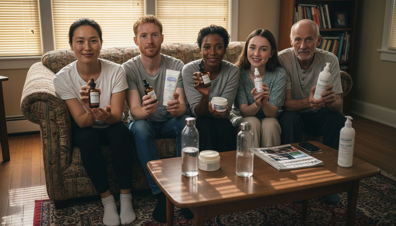 Group showing visible skin type differences