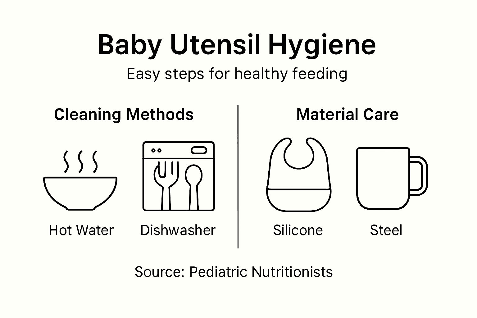 Infographic shows baby utensil hygiene basics