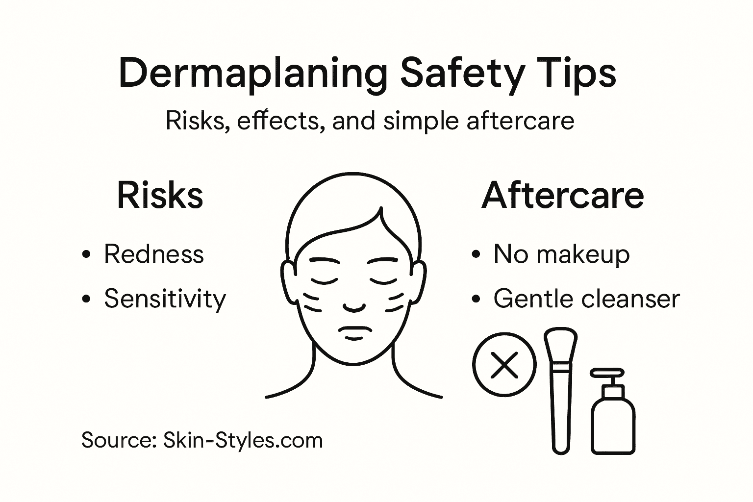 Infographic on dermaplaning risks and care