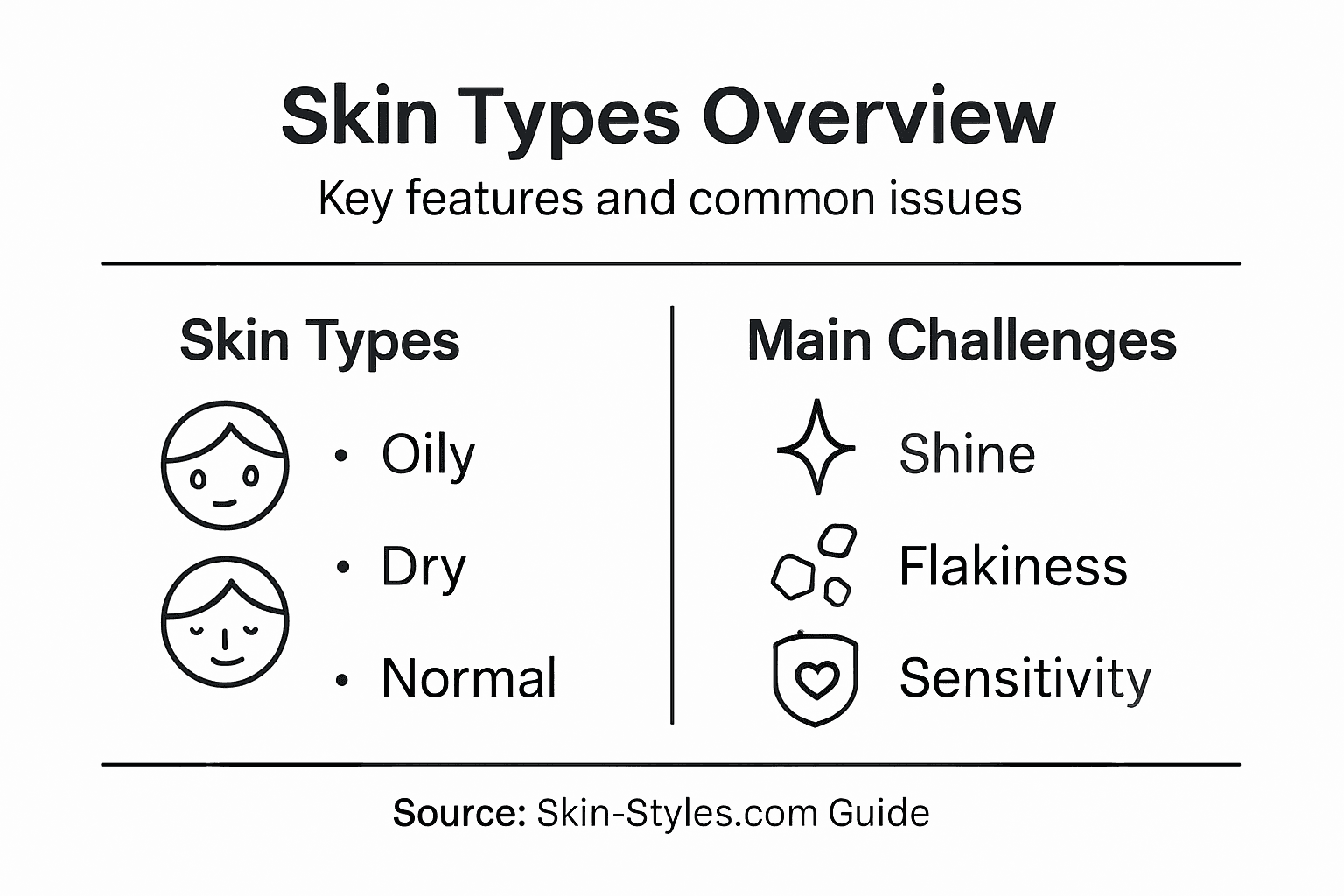 Infographic of skin type characteristics