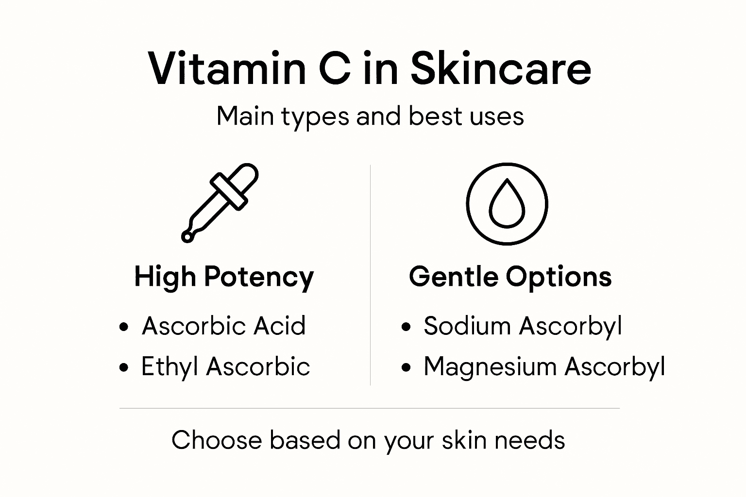 Infographic comparing types of vitamin C in skincare