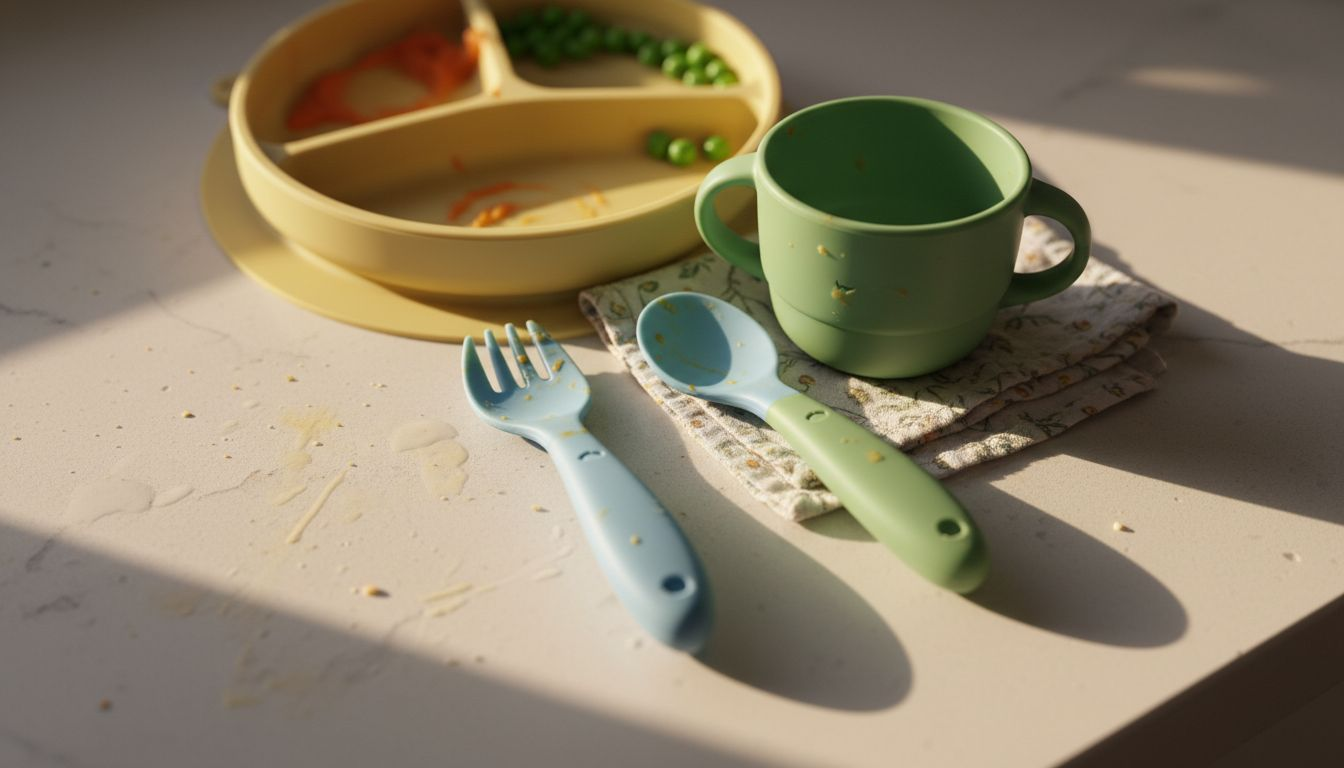 Used silicone utensils on kitchen counter