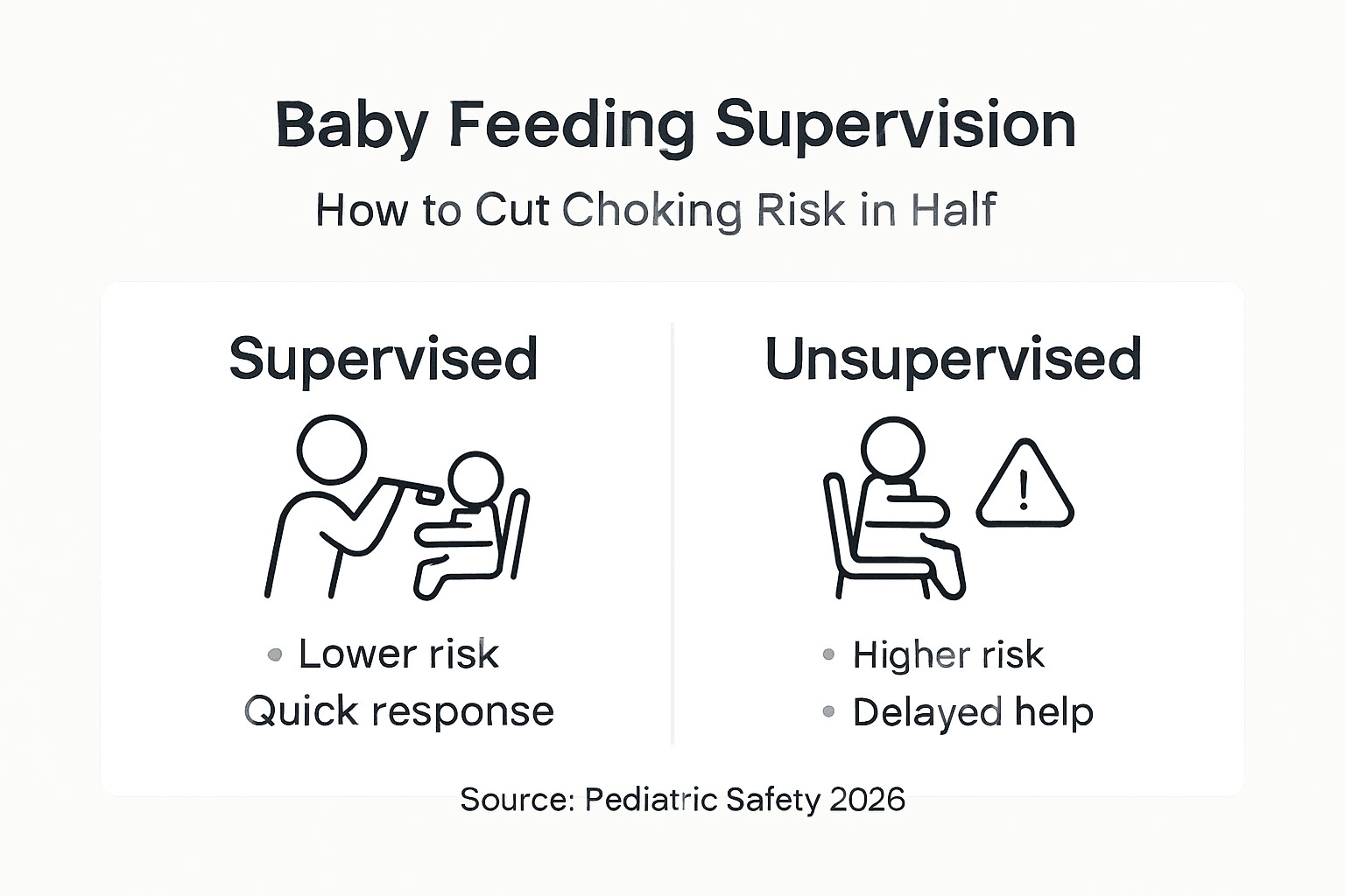 Infographic comparing supervised and unsupervised baby feeding