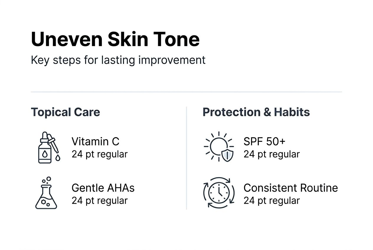 Infographic of uneven skin tone steps