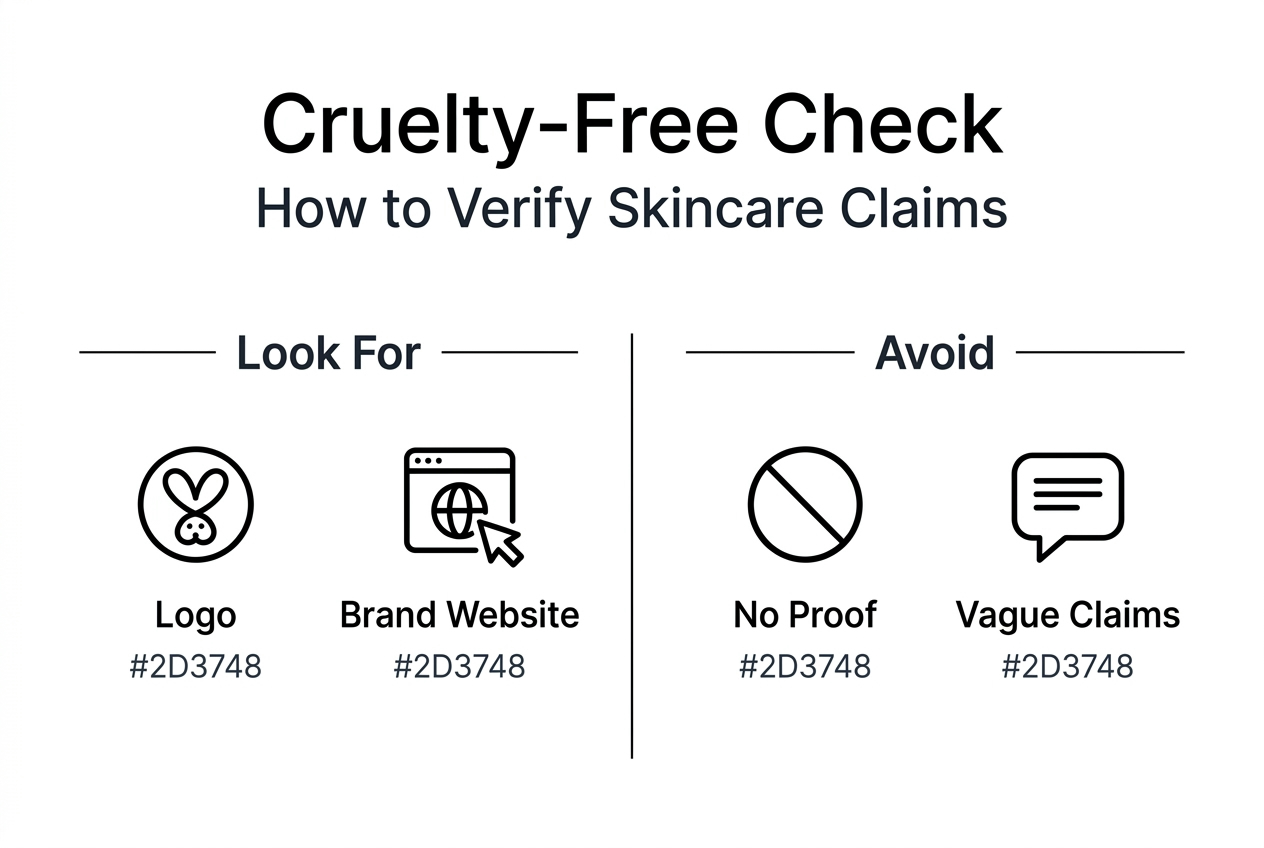 Infographic for cruelty-free skincare verification guide