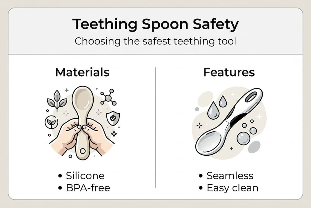 Infographic on teething spoon safety features