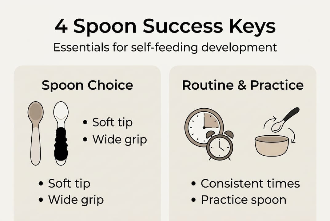 Infographic outlining four self-feeding success keys