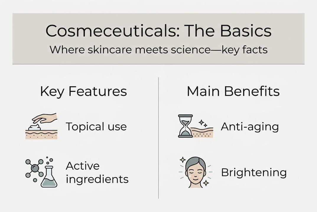 Infographic of cosmeceuticals definition and benefits