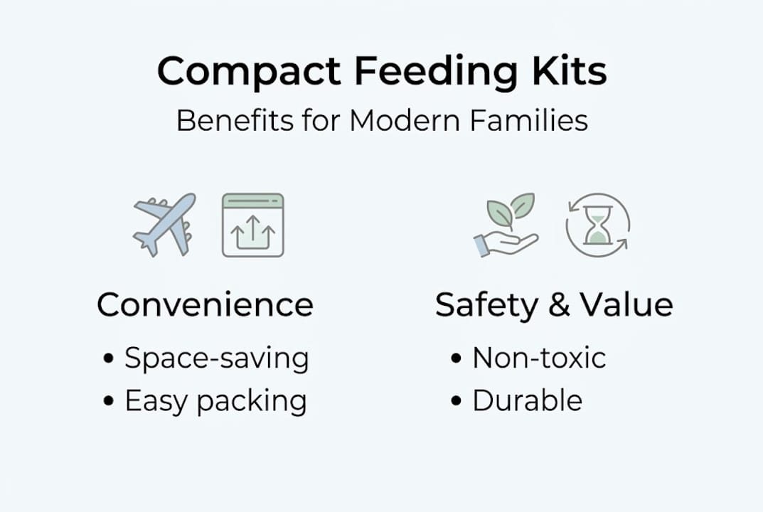 Infographic comparing convenience and safety of feeding kits