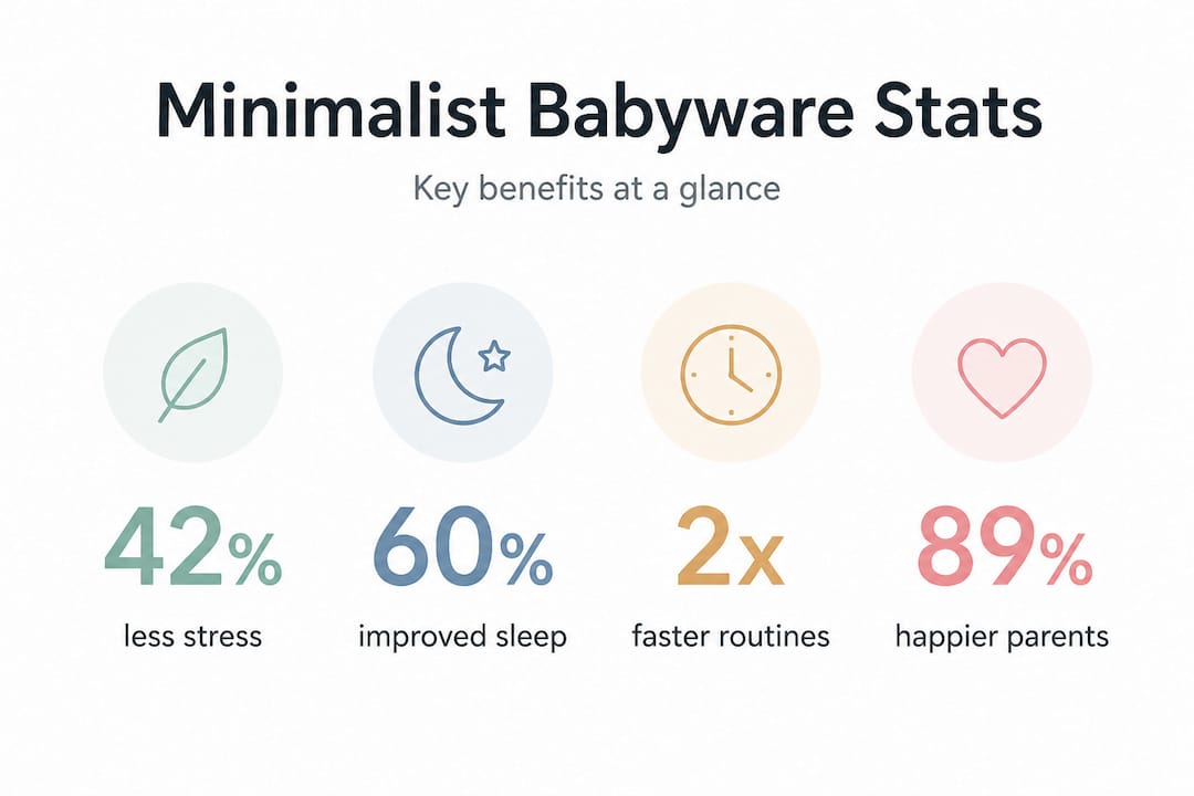 Infographic showing minimalist babyware key benefits statistics