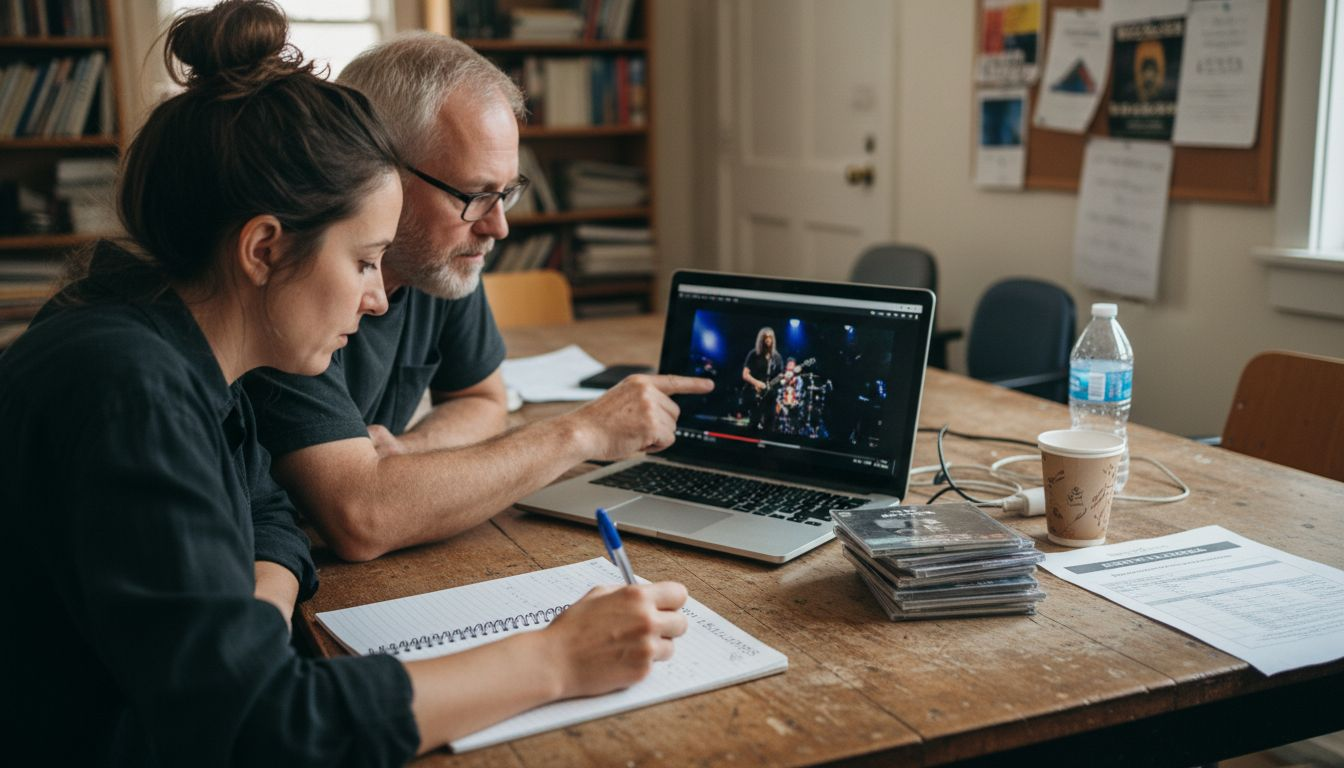 Planners evaluating event band audition videos